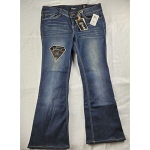 Rewash Jrs 13 Jeans Womens Boot Cut Bling Pocket Y2k NWT Juniors Jr Pink